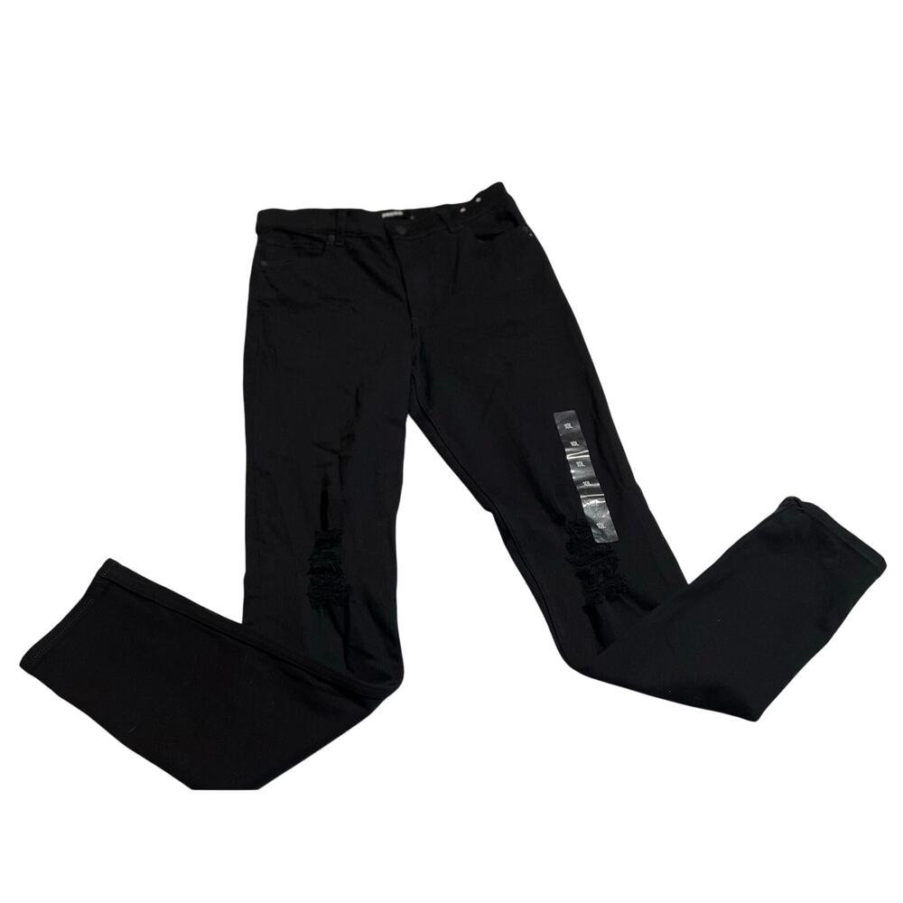 Express women’s NWOT black high rise stretch distressed jean legging